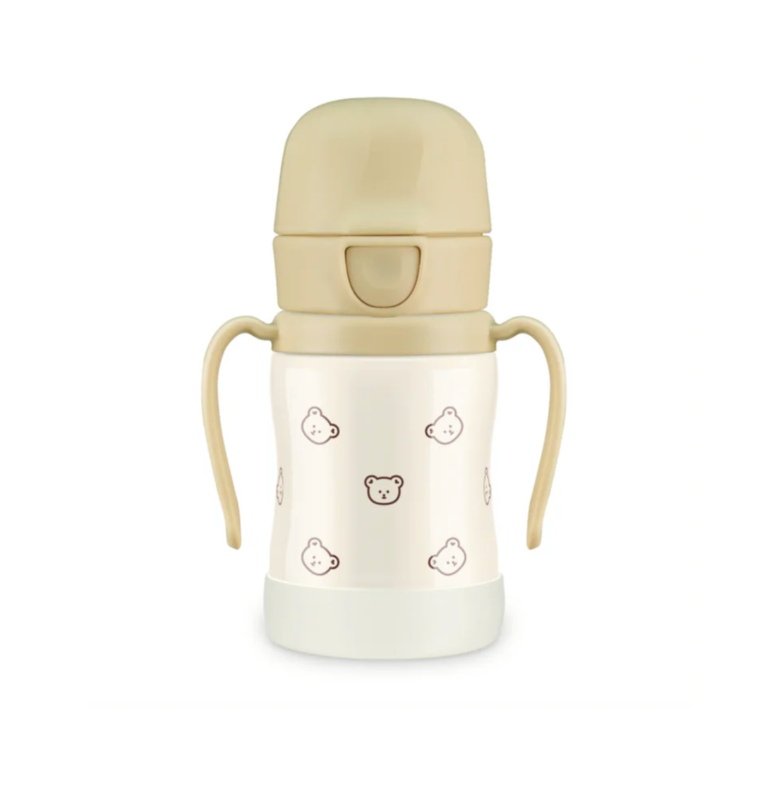Stainless Straw Cup With One Touch Cap Dotgom (Butter) 200ml