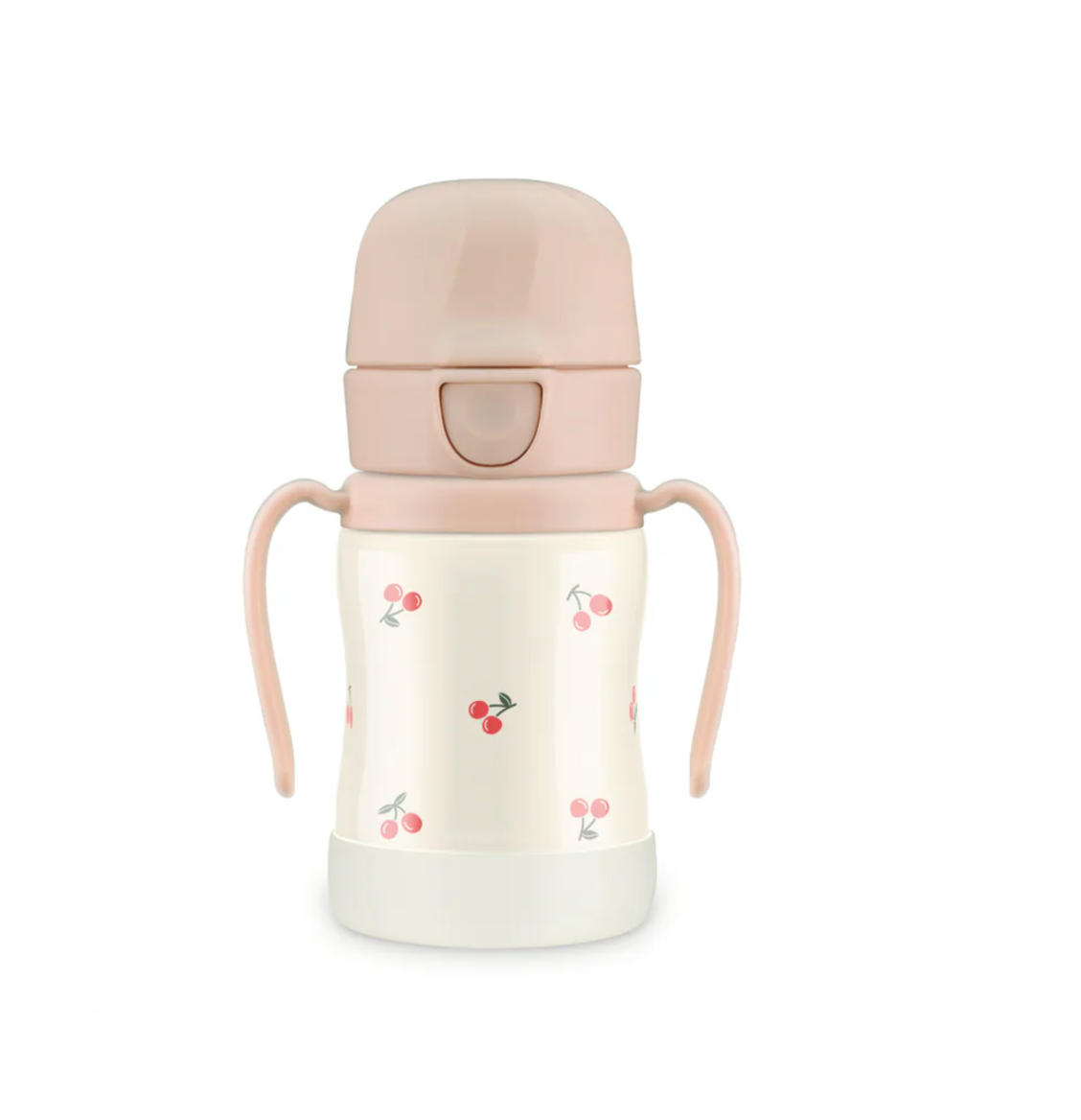 Stainless Straw Cup With One Touch Cap Cherrish (Sweet Peach) 200ml