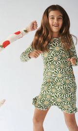 Bambi & Birdie Long Sleeve Ruffled Sleep Dress - DAISY DREAMS