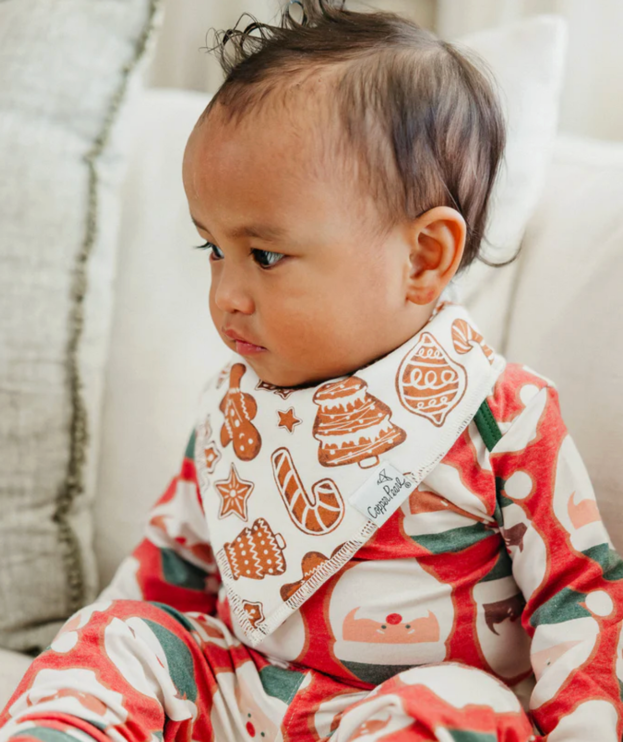 Copper Pearl Baby Bandana Bibs - Gingerbread