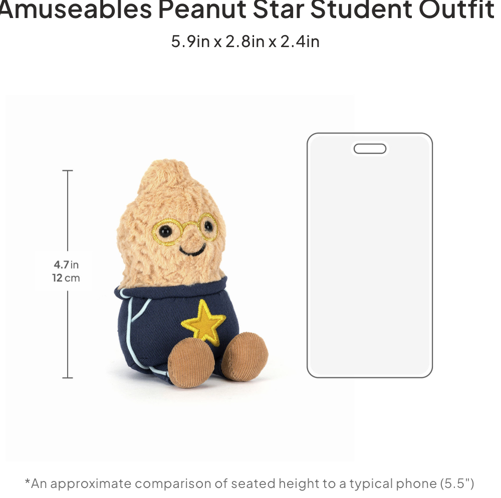 Jellycat Amuseables Peanut Star Student Outfit
