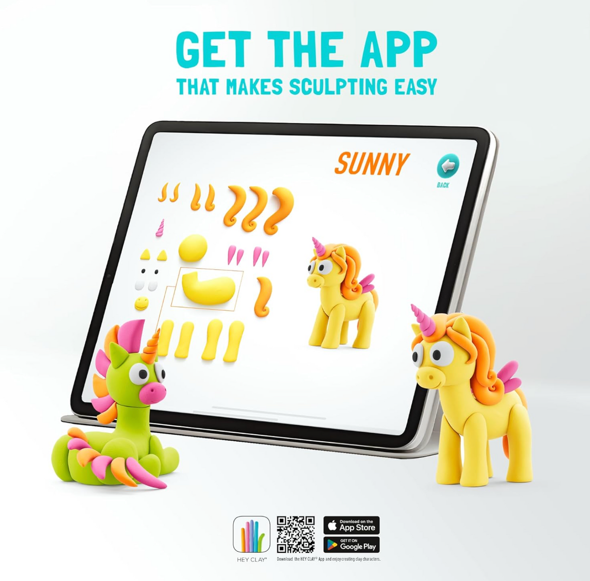 Hey Clay Rainbow Unicorns Set