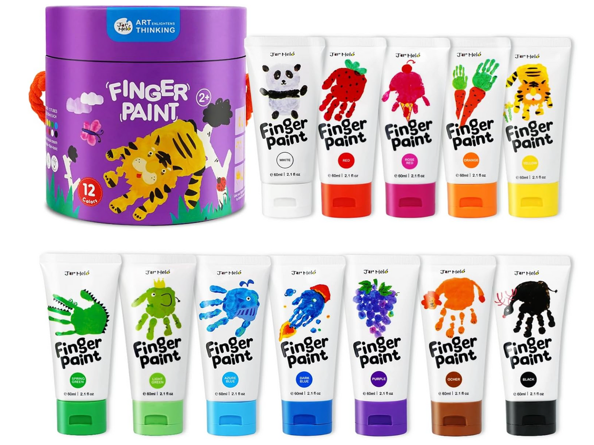 Jar Meló Washable Finger Paint - 12 Colors