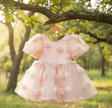 DOLLY The Rose Garden Tulle V-Back Puff Dress - Dollypink