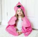 Zoocchini Toddler Hooded Towel - Flamingo