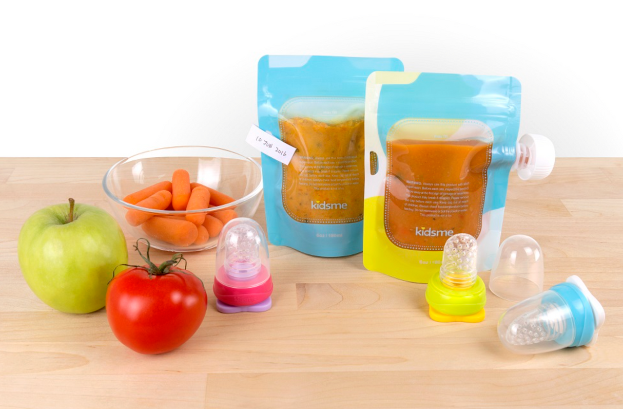 Kidsme - Reusable Food Pouch with Adaptor Set