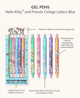 Sanrio Hello Kitty and Friends College Letters Blue Gel Pen Set
