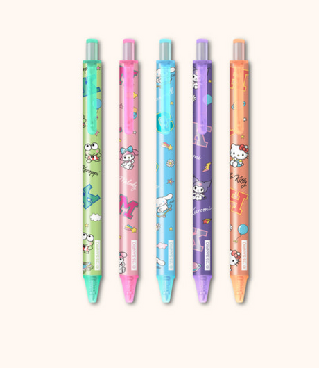 Sanrio Hello Kitty and Friends College Letters Blue Gel Pen Set