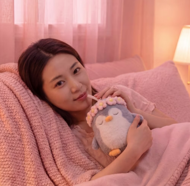 Asobu Fuzzie Plush Covered Straw Tumbler - Flora the Penguin