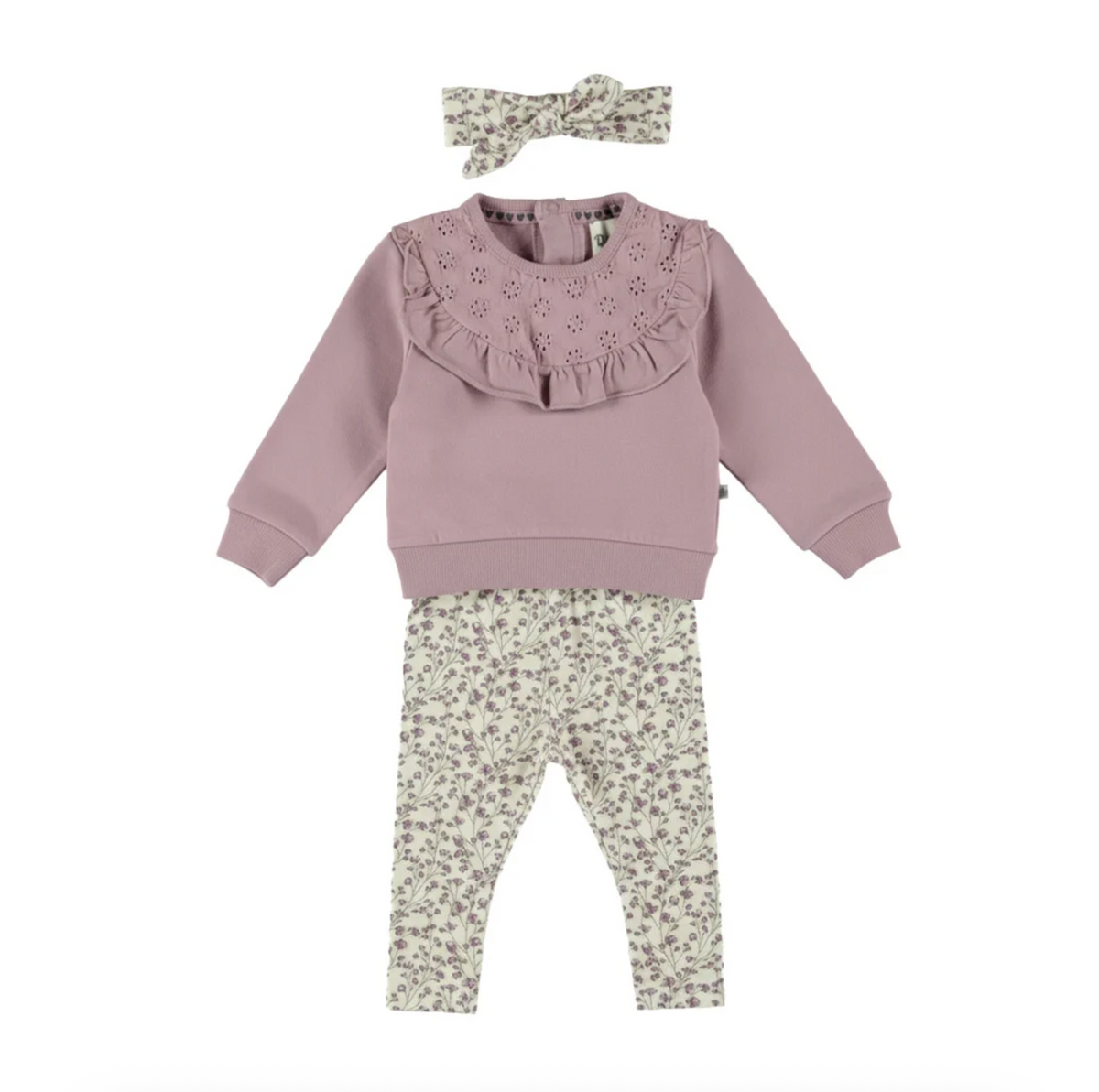 Dirkje Girls’ Set - Purple Jumper, Leggings, Hairband