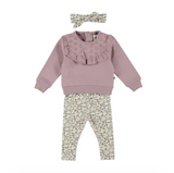 Dirkje Girls’ Set - Purple Jumper, Leggings, Hairband