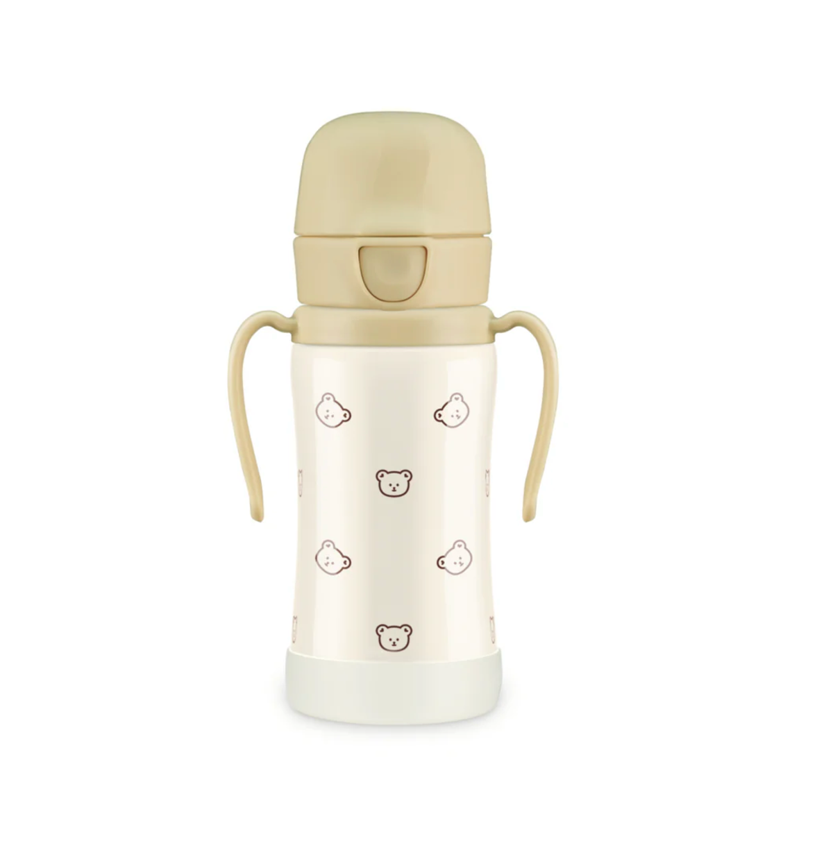 Stainless Straw Cup With One Touch Cap Dotgom (Butter) 300ml
