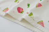 Blara Organic Strawberry Print Blanket 90x90cm