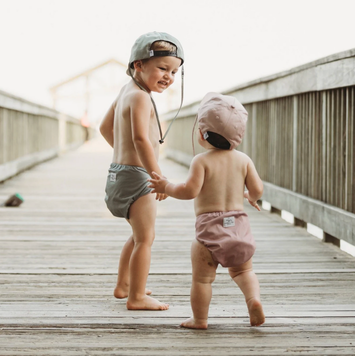 Current Tyed Reusable Swim Diapers - Blush (0-3M)