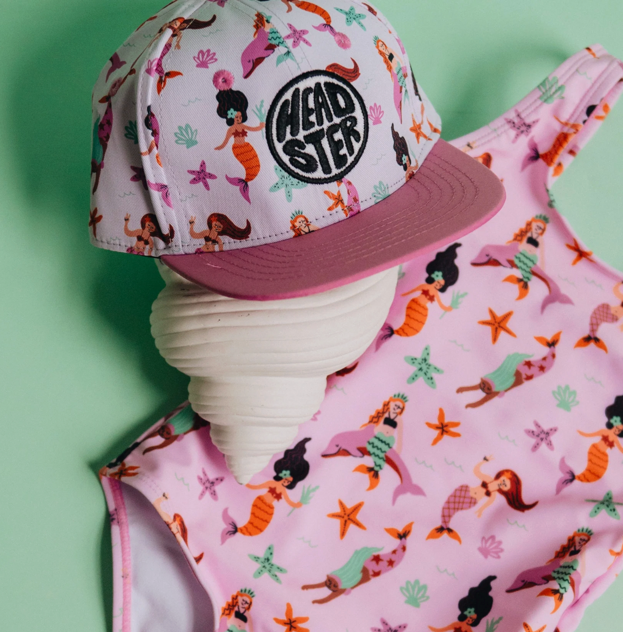 Headster Mermaid Dreamland Snapback Cap - Rosy Cheeks