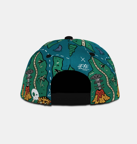 Headster Treasure Map Snapback Cap - Teal Steal