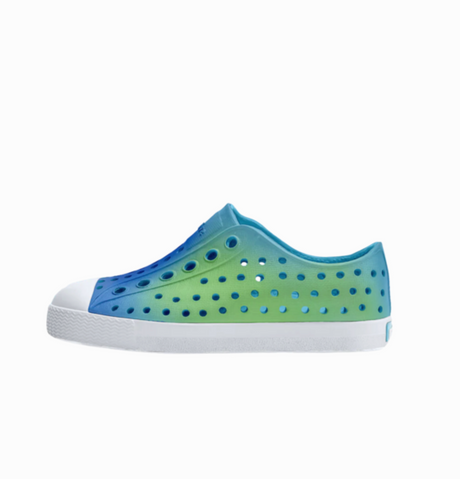 Native Jefferson Print Shoes - Aquarius Blue/ Shell White/ Hilly UV Blur