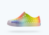 Native Jefferson Print Shoes - Shell White/ Translucent/ Rainbow Blur