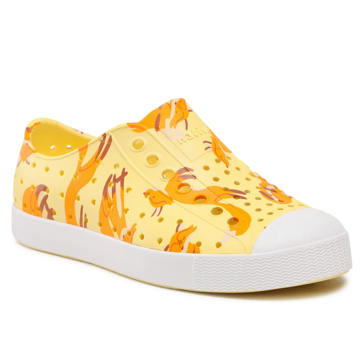 Native Jefferson Print Shoes - Gone Banana Yellow/ Shell White/ Foxtrot