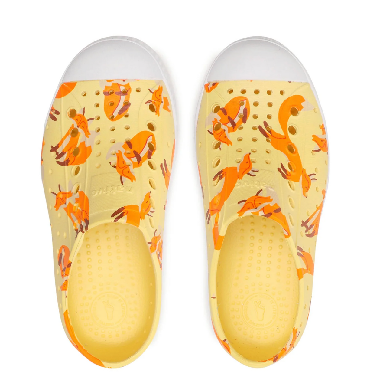 Native Jefferson Print Shoes - Gone Banana Yellow/ Shell White/ Foxtrot