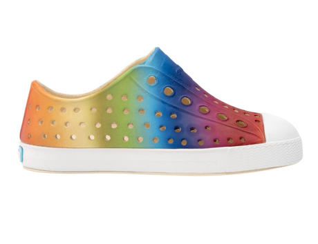 Native Jefferson Print Shoes - Bone White/ Shell White/ Rainbow Gradient