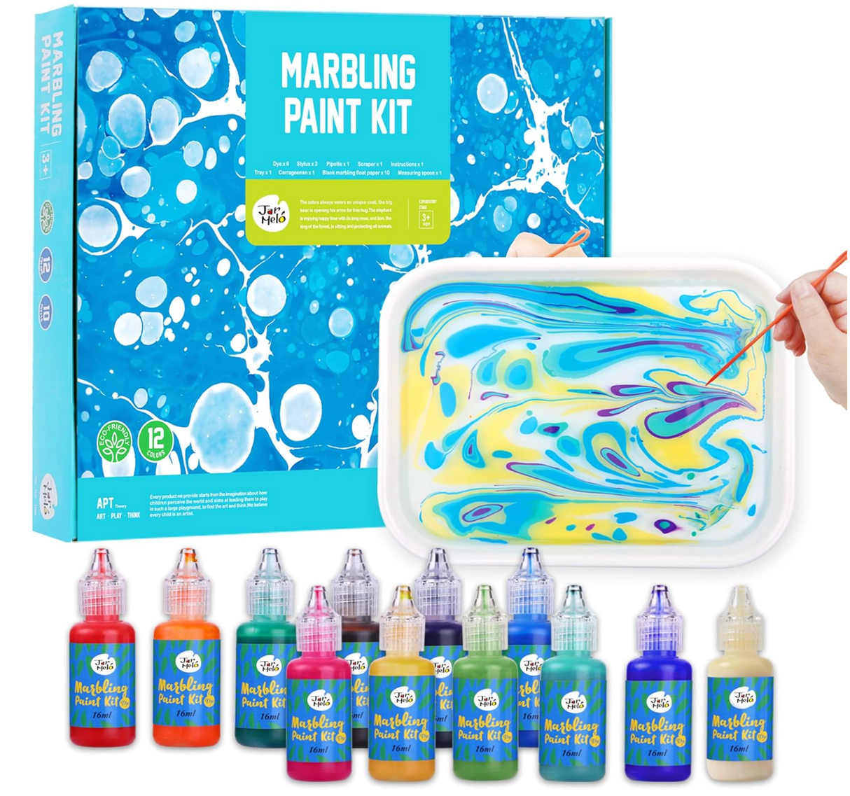 Jar Meló Marbling Paint Kit - 12 Colors