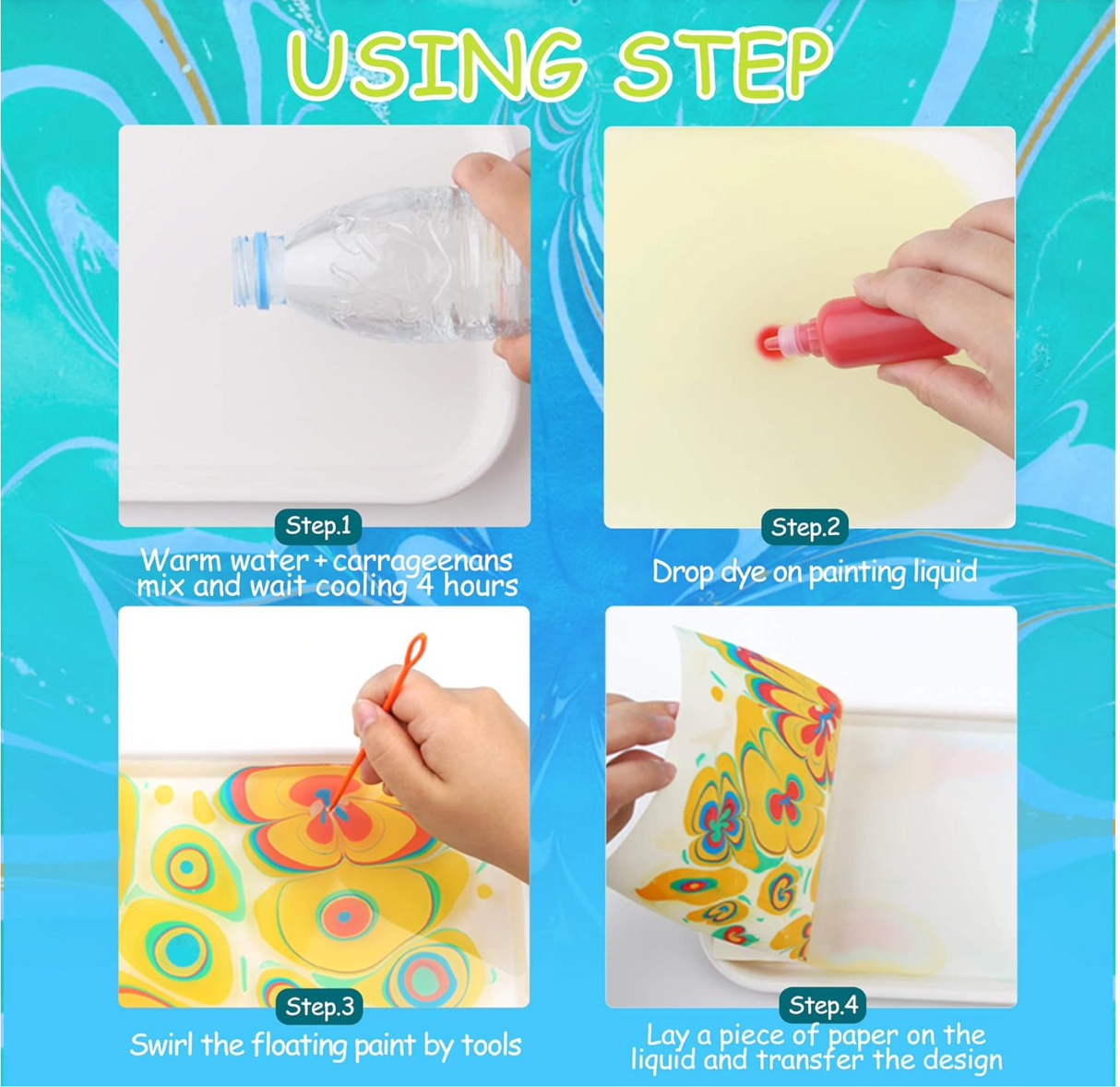 Jar Meló Marbling Paint Kit - 12 Colors