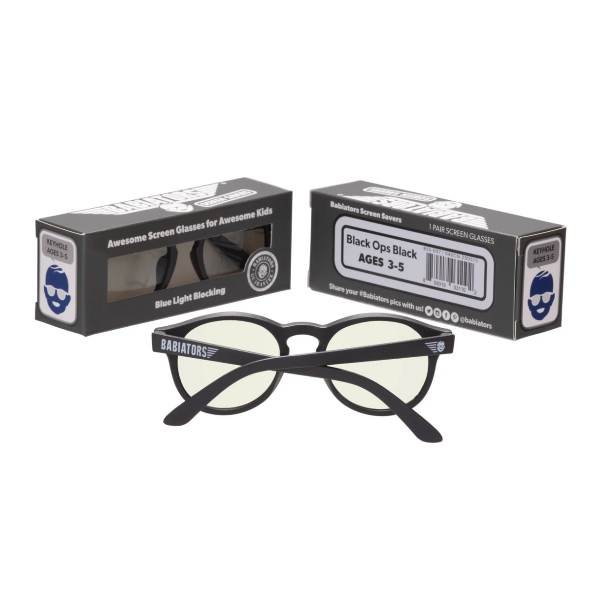 Babiators Keyhole Blue Light Screen Saver Glasses - Black Ops