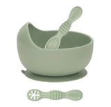 Baby Bliss Suction Bowl & Training Spoons - Sage