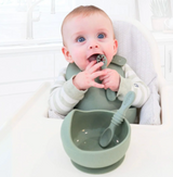 Baby Bliss Suction Bowl & Training Spoons - Sage