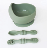 Baby Bliss Suction Bowl & Training Spoons - Sage