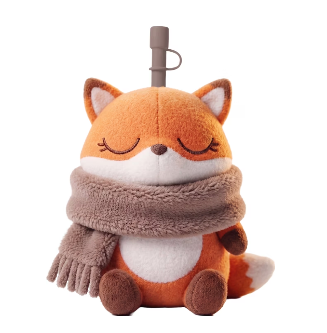 Asobu Fuzzie Plush Covered Straw Tumbler - Vixie the Fox