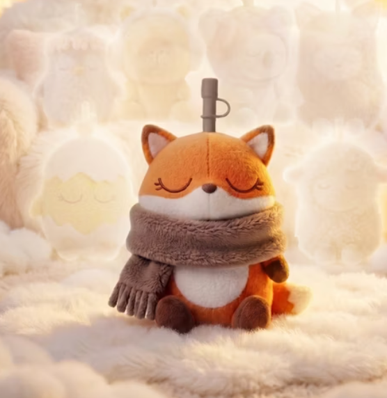 Asobu Fuzzie Plush Covered Straw Tumbler - Vixie the Fox