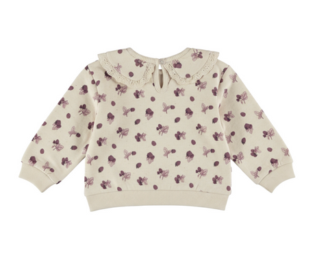 Dirkje Girls’ Jumper - Beige, Collar, Berries
