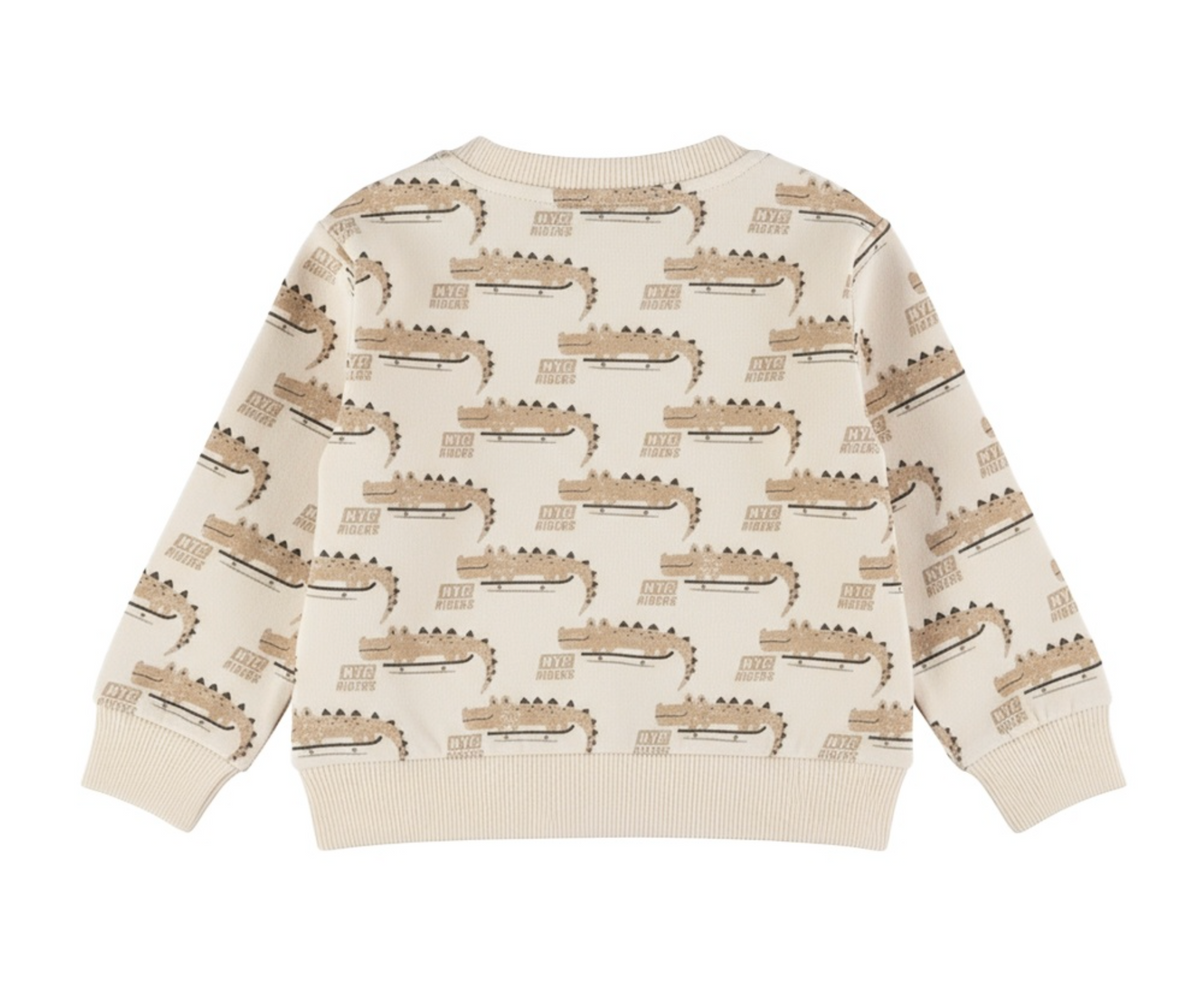 Dirkje Boys’ Jumper - Off-White, Dinosaurs