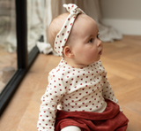 Dirkje Girls’ Set - Off-White and Red Dress, Hairband with Hearts