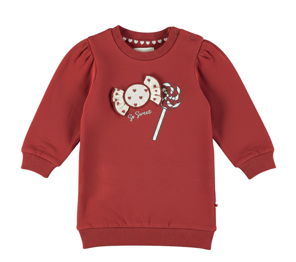 Dirkje Girls’ Jumper Dress - Red, Lollipop, Hairband with Hearts