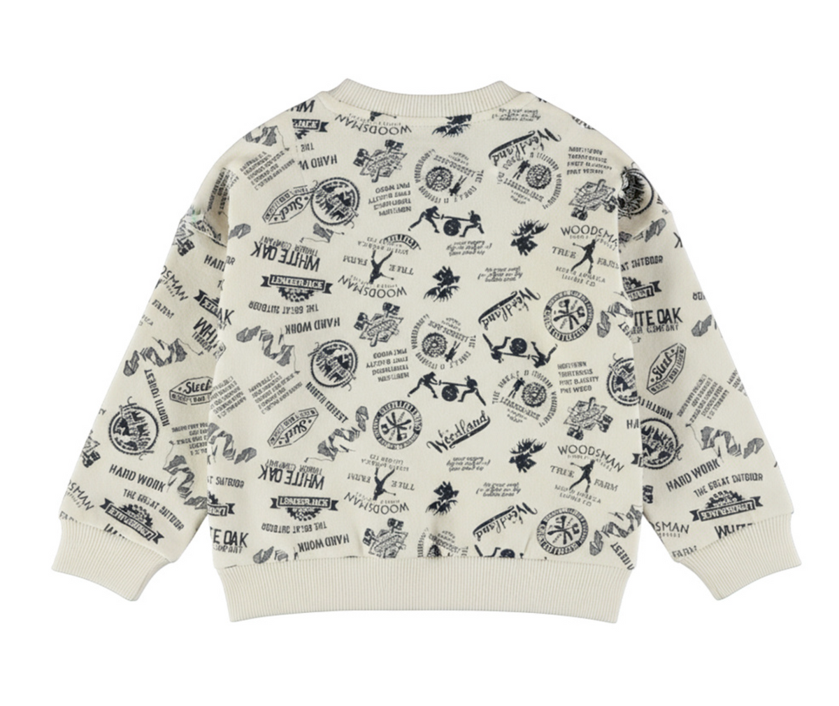 Dirkje Boys’ Jumper - Off-White, Woodland