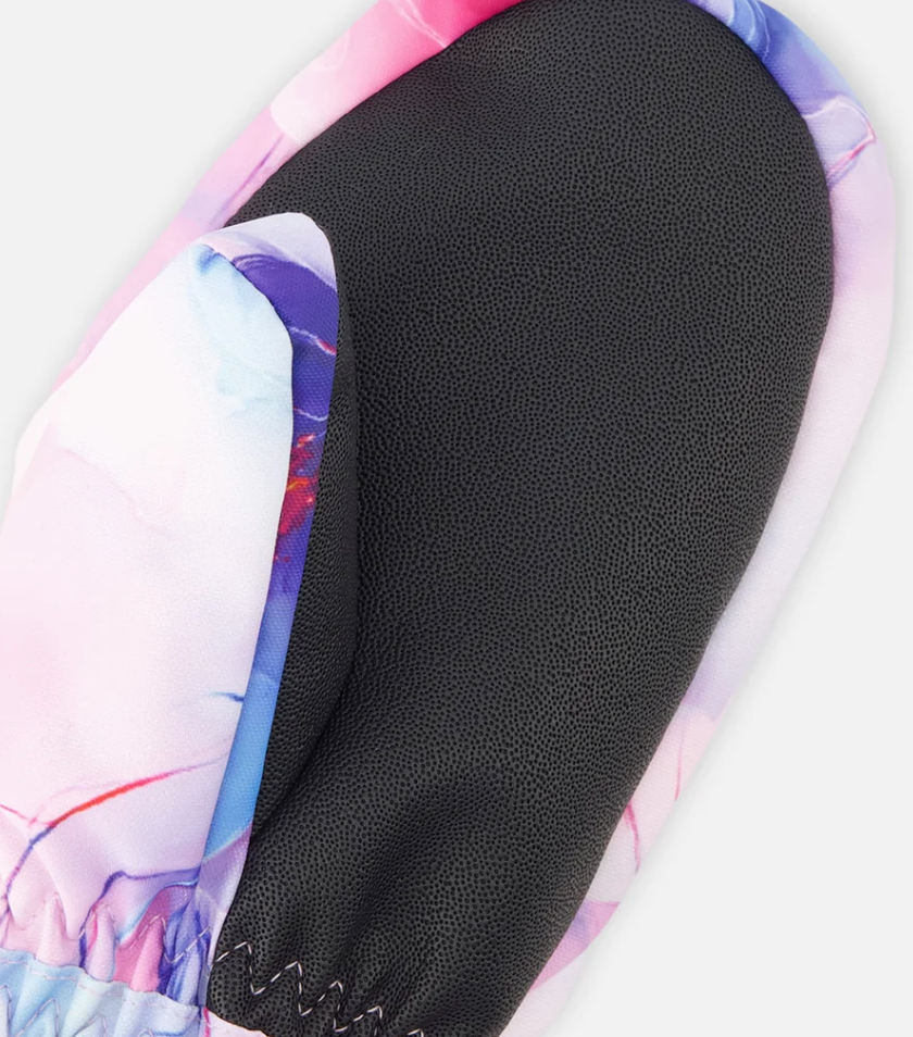 Deux Par Deux Play Winter Mittens - Mauve Flower Print