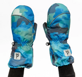 Deux Par Deux Play Winter Mittens - Blue Camouflage