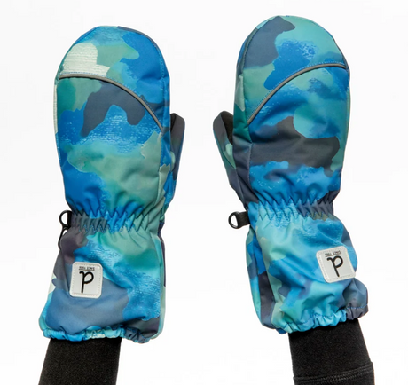 Deux Par Deux Play Winter Mittens - Blue Camouflage
