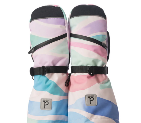 Deux Par Deux Winter Mittens - Teknik Multicolored Line Print