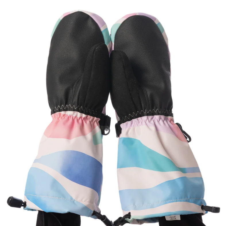 Deux Par Deux Winter Mittens - Teknik Multicolored Line Print