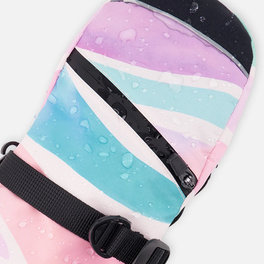 Deux Par Deux Winter Mittens - Teknik Multicolored Line Print