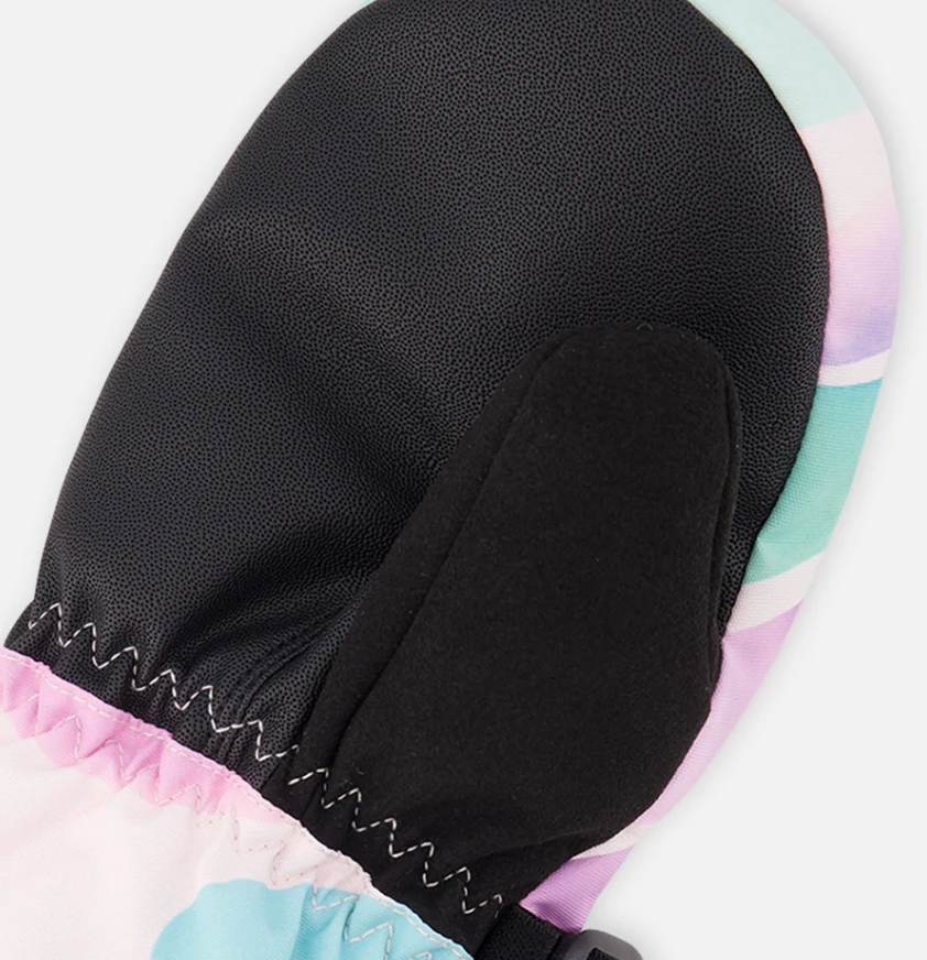 Deux Par Deux Winter Mittens - Teknik Multicolored Line Print