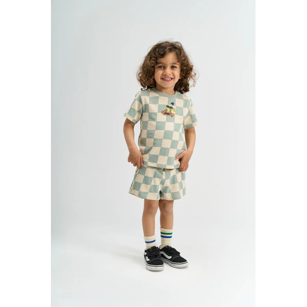 THE NEW TNSTSebastian Shorts - Aqua Gray AOP