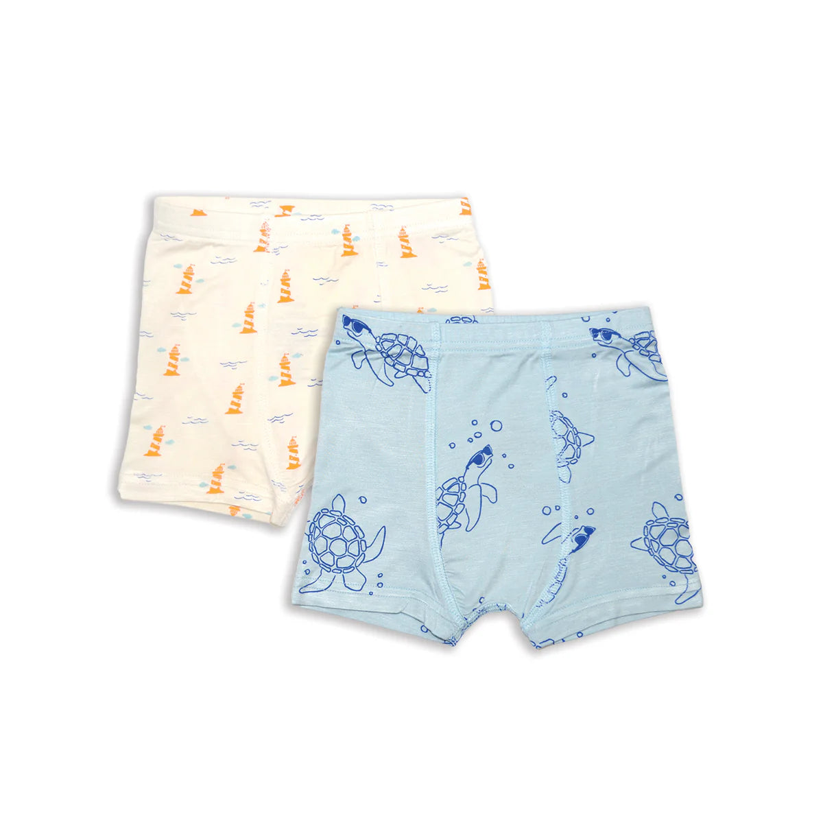 Silkberry Bamboo Underwear Shorts 2 Pack - Sea Turtle/Lighthouse