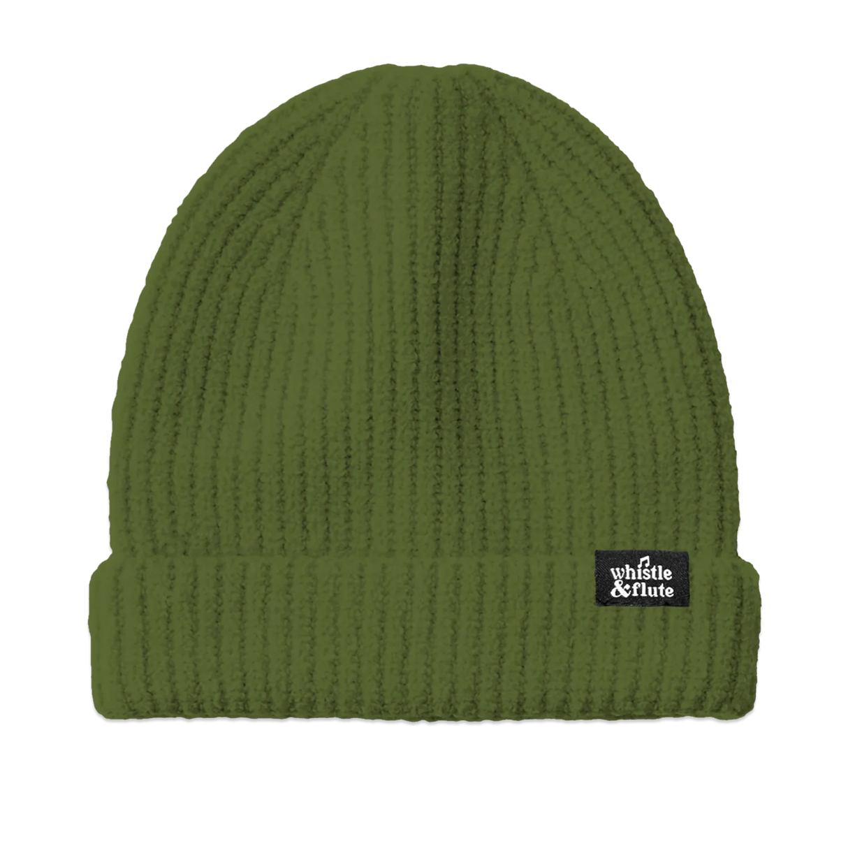 Whistle and Flute Ribbed Beanie - Olive