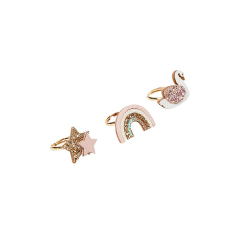Rockahula Enchanted Rainbow And Swan Ring Set