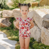 Current Tyed Ruffle Shoulder One Piece - The "Harper"